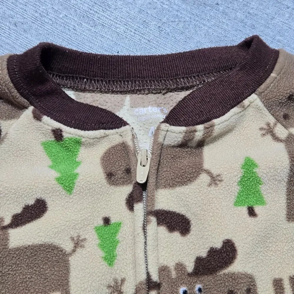 Bundle 4T Girls Carters Fleece One Piece Footed Pajamas Winter Warm Cozycore